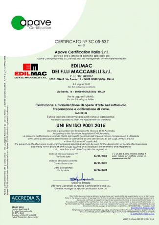 UNI EN ISO 9001:2015 - Quality certification